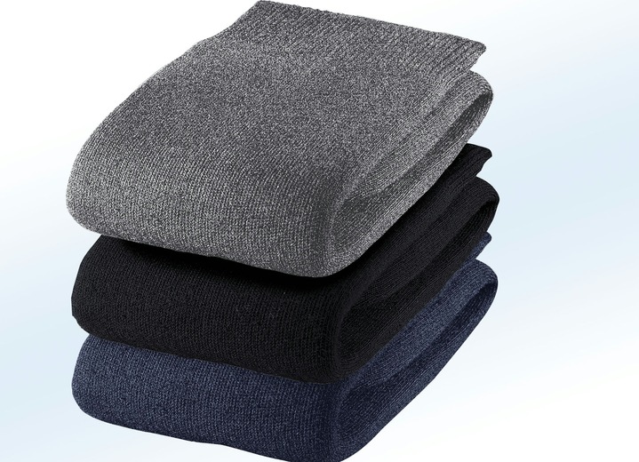 Strümpfe - Dreierpack Kniestrümpfe, stützend, uni bunt, in Größe 001 (Schuhgröße 35-38) bis 003 (Schuhgröße 43-46), in Farbe 2X ANTHRAZIT MELIERT, 1X SILBERGRAU MELIERT Ansicht 2