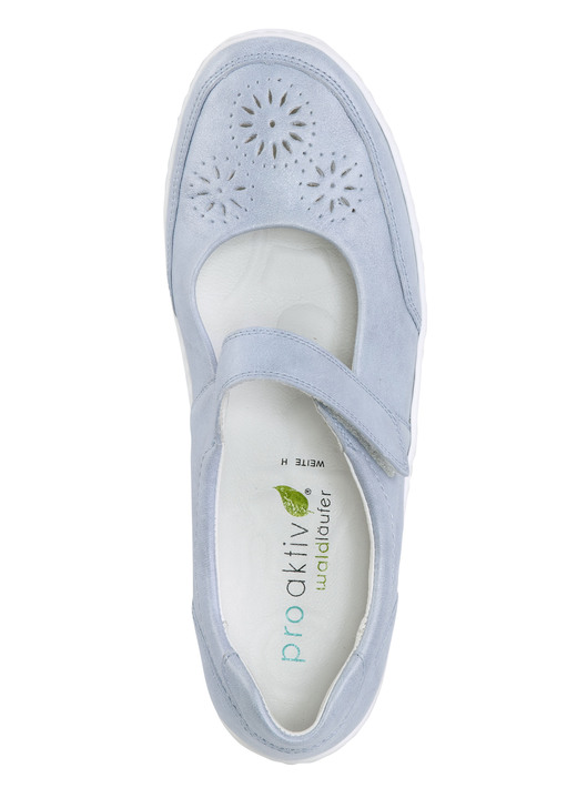 Weite H - Waldläufer, bequeme Damen-Slipper, Weite H, mit herausnehmbarem Fußbett Ansicht 2 Weite H - Waldläufer, bequeme Damen-Slipper, Weite H, mit herausnehmbarem Fußbett, in Größe 4 bis 8 1/2, in Farbe BLEU Ansicht 2