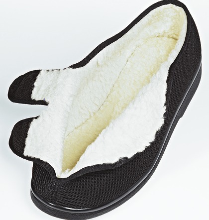 Damen - Wohlfühlschuh Gentle Walk mit Wollfutter, in Größe 036 bis 046, in Farbe SCHWARZ, in Ausführung Wohlfühl-Halbschuh – Farbe SCHWARZ – Ansicht 