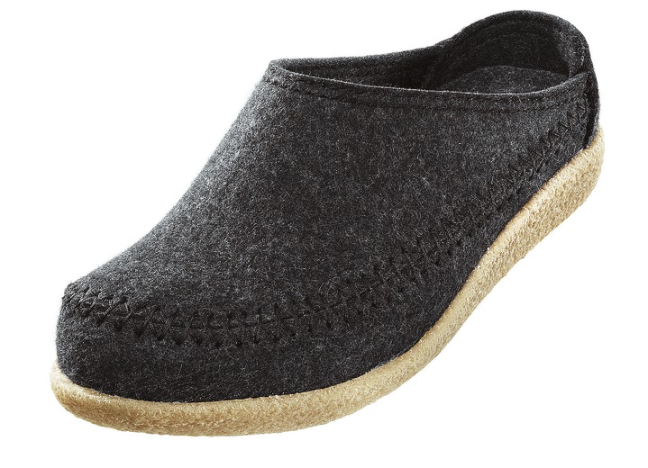 Hausschuhe - Haflinger Hausschuh aus Wollfilz, in Größe 037 bis 046, in Farbe TORF Ansicht 2