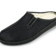 Hausschuhe - Atmungsaktive Herren-Hausschuhe, mit Schurwolle, in Größe 040 bis 046, in Farbe SCHWARZ