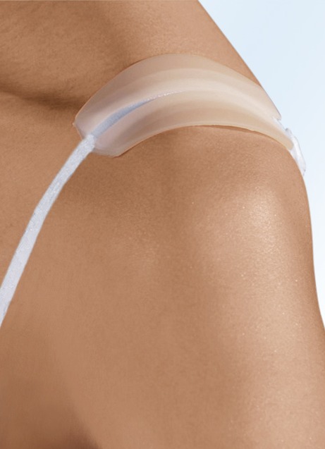 Damen - 2 Paar Trägerpolster, verhindern das Einschneiden der Träger in die Schultern, in Farbe 1X TRANSPARENT, 1X PUDER