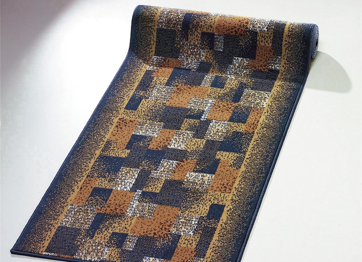 Teppiche - Velours-Läufer nach Maß, in Größe 101 (60 cm breit) bis 106 (100 cm breit), in Farbe BLAU Ansicht 1