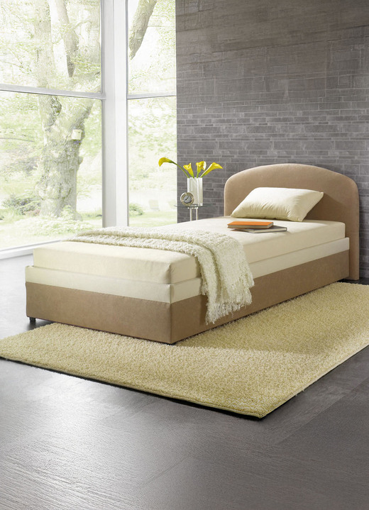 Polsterbetten - Polsterbett mit geräumigen Bettkasten, in Farbe LILA, in Ausführung 1: Liegehöhe 42 cm, Federkern-Festpolster, nicht verstellbar Ansicht 3