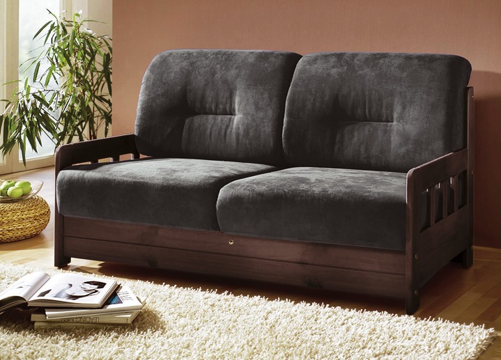 Schlafsofas - Verwandlungssofa aus massiver Kiefer Ansicht 4 Schlafsofas - Verwandlungssofa aus massiver Kiefer, in Farbe BRAUN, in Ausführung Verwandlungssofa Ansicht 4