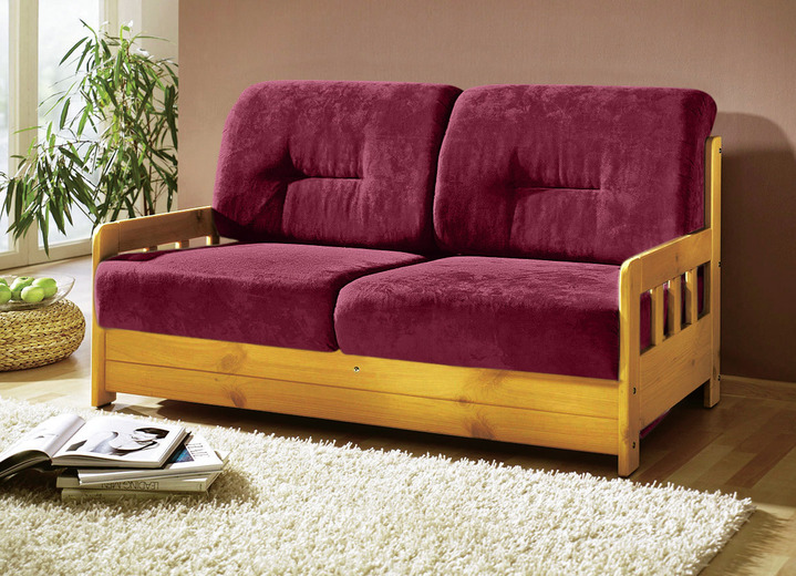 Schlafsofas - Verwandlungssofa aus massiver Kiefer Ansicht 3 Schlafsofas - Verwandlungssofa aus massiver Kiefer, in Farbe BRAUN, in Ausführung Verwandlungssofa Ansicht 3