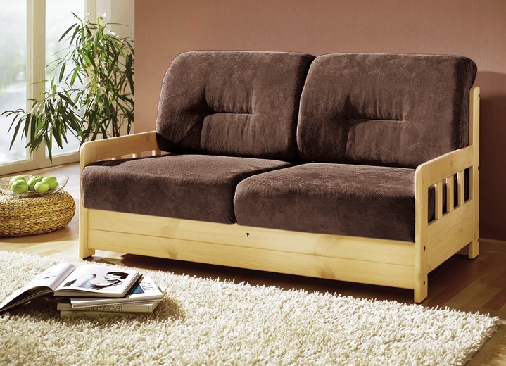 Schlafsofas - Verwandlungssofa aus massiver Kiefer Ansicht 8 Schlafsofas - Verwandlungssofa aus massiver Kiefer, in Farbe BRAUN, in Ausführung Verwandlungssofa Ansicht 8