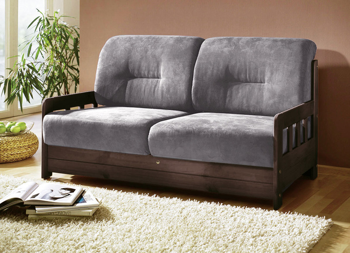 Schlafsofas - Verwandlungssofa aus massiver Kiefer Ansicht 2 Schlafsofas - Verwandlungssofa aus massiver Kiefer, in Farbe BRAUN, in Ausführung Verwandlungssofa Ansicht 2