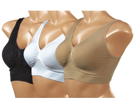Bustiers - Ahh Bra, 3er-Bustier-Set, in Größe 3XL bis XXL, in Farbe ROSA TUERKIS FLIEDER – Farbe WEISS BEIGE SCHWARZ – Ansicht 