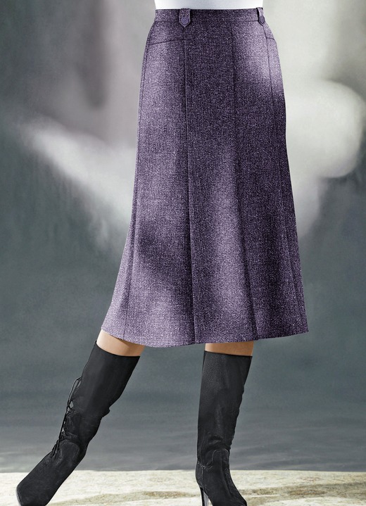 Uni - Bahnenrock  in Tweed mit Boucle-Effektgarn, in Größe 019 bis 058, in Farbe MOKKABRAUN MEL. Ansicht 4