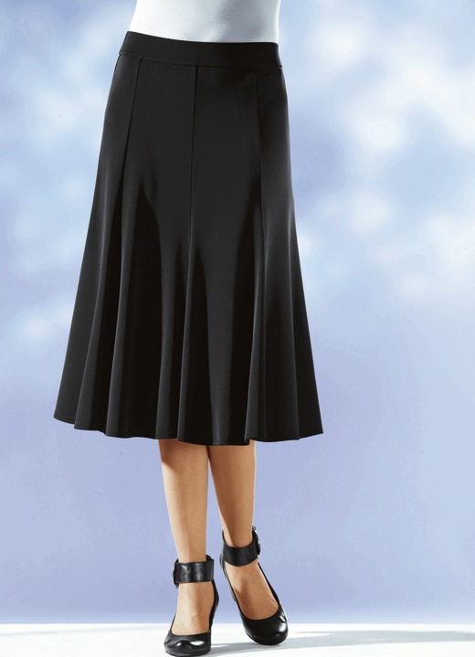 Uni - 8-Bahnenrock mit glockig schwingendem Saum Ansicht 2 Uni - 8-Bahnenrock mit glockig schwingendem Saum, in Größe 019 bis 056, in Farbe ECRU Ansicht 2