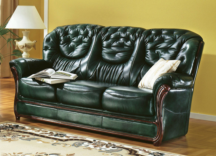 Polstergruppen - Polstermöbel mit Bezug aus echtem Leder, in Farbe ANTIKBEIGE, in Ausführung Sessel Ansicht 3