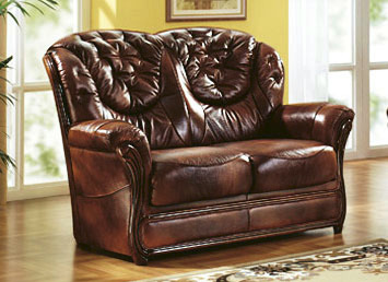 Polstergruppen - Polstermöbel mit Bezug aus echtem Leder, in Farbe ANTIKBEIGE, in Ausführung Sessel Ansicht 14