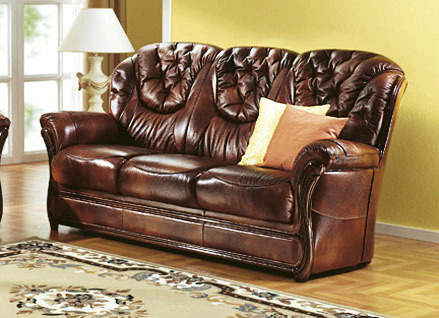 Polstergruppen - Polstermöbel mit Bezug aus echtem Leder, in Farbe ANTIKBEIGE, in Ausführung Sessel Ansicht 16