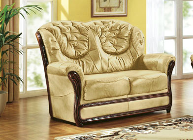 Polstergruppen - Polstermöbel mit Bezug aus echtem Leder, in Farbe ANTIKBEIGE, in Ausführung Sessel Ansicht 18