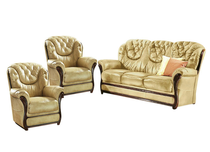 Polstergruppen - Polstermöbel mit Bezug aus echtem Leder, in Farbe ANTIKBEIGE, in Ausführung Sessel Ansicht 7