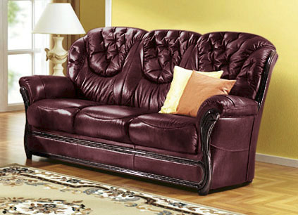 Polstergruppen - Polstermöbel mit Bezug aus echtem Leder, in Farbe ANTIKBEIGE, in Ausführung Sessel Ansicht 4