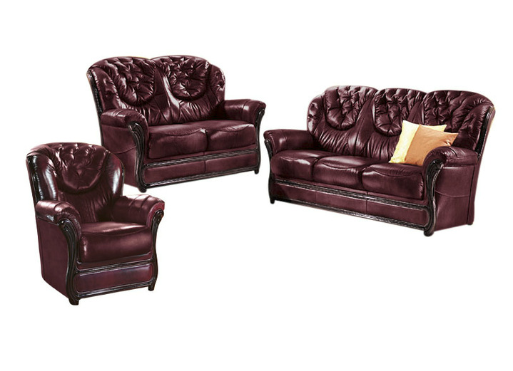 Polstergruppen - Polstermöbel mit Bezug aus echtem Leder, in Farbe ANTIKBEIGE, in Ausführung Sessel Ansicht 15