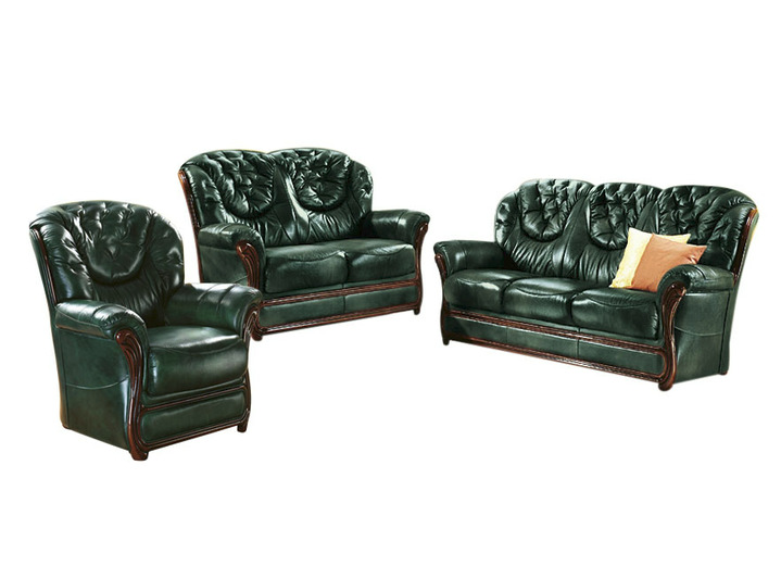 Polstergruppen - Polstermöbel mit Bezug aus echtem Leder, in Farbe ANTIKBEIGE, in Ausführung Sessel Ansicht 8