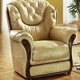 Polstergruppen - Polstermöbel mit Bezug aus echtem Leder, in Farbe ANTIKBEIGE, in Ausführung Sessel