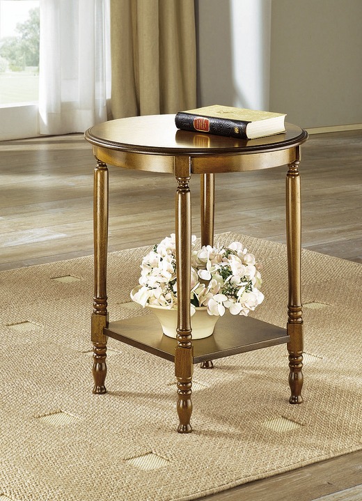 Tische - Beistelltisch mit gedrechselten Beinen, in Farbe EICHE RUSTIKAL Ansicht 2