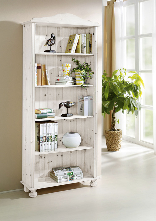 Möbel - Bücherregal aus massivem Kiefernholz, in Farbe NATUR, in Ausführung Regal, klein Ansicht 2