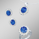 Schmucksets - Schmuck-Set, 4-teilig mit Weißgoldauflage – Farbe SAFIRBLAU – Ansicht 1 Schmucksets - Schmuck-Set, 4-teilig mit Weißgoldauflage, in Größe L bis S, in Farbe SAFIRBLAU – Farbe SAFIRBLAU – Ansicht 1