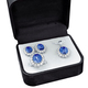 Schmucksets - Schmuck-Set, 4-teilig mit Weißgoldauflage – Farbe SAFIRBLAU – Ansicht 4 Schmucksets - Schmuck-Set, 4-teilig mit Weißgoldauflage, in Größe L bis S, in Farbe SAFIRBLAU – Farbe SAFIRBLAU – Ansicht 4