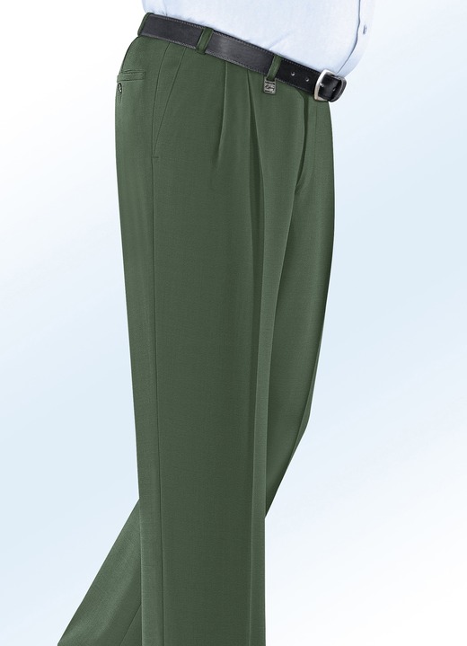 Hosen - „Klaus Modelle“-Unterbauchhose mit Zieranhänger in 4 Farben Ansicht 2 Hosen - „Klaus Modelle“-Unterbauchhose mit Zieranhänger in 4 Farben, in Größe 024 bis 060, in Farbe MITTELGRAU MELIERT Ansicht 2