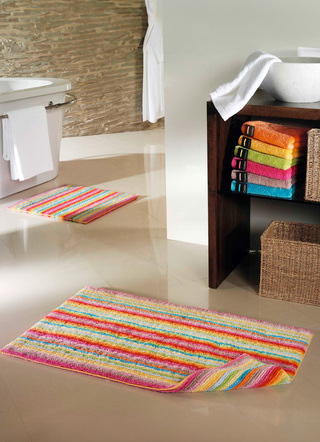Badgarnituren - Wende-Badteppich aus 100% Baumwolle, in Größe 101 (Teppich, 60/60 cm ) bis 104 (Teppich, 70/120 cm ), in Farbe MULTICOLOR – Farbe MULTICOLOR – Ansicht 