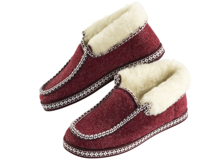 Hausschuhe - Hütten-Hausschuh mit Anti-Rutsch-Gummi-Laufsohle, in Größe 036 bis 042, in Farbe BLAU Ansicht 5