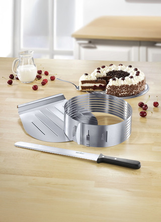 Backen - Kuchenschneidhilfe-Set, 3-teilig, in Farbe EDELSTAHL – Farbe EDELSTAHL – Ansicht 