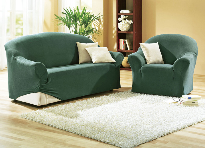 Sessel- & Sofaüberwürfe - Schützende Stretchbezüge für Sessel und Sofa, in Größe 101 (Sessel-Bezug) bis 108 (Hocker-Bezug), in Farbe BLAU Ansicht 7