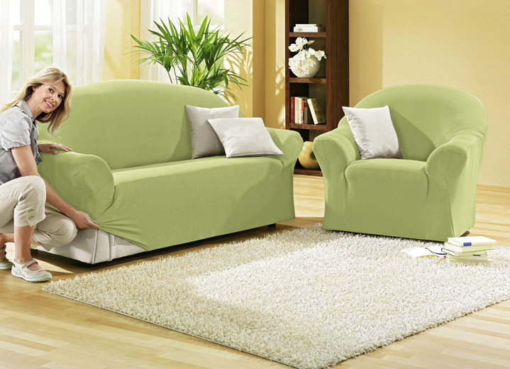 Sessel- & Sofaüberwürfe - Schützende Stretchbezüge für Sessel und Sofa, in Größe 101 (Sessel-Bezug) bis 108 (Hocker-Bezug), in Farbe BLAU Ansicht 27