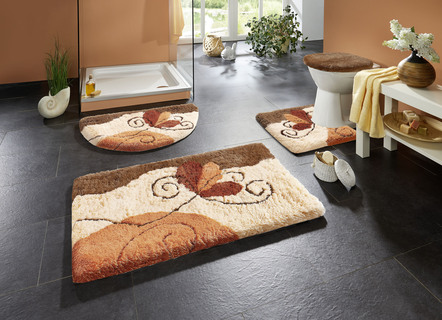 Badgarnituren - Badgarnitur in Table Tuft Qualität – Farbe BEIGE Badgarnituren - Badgarnitur in Table Tuft Qualität, in Größe 100 (Vorleger halbrund, 50/ 80 cm) bis 112 (WC-Deckelbezug, 47/ 50 cm), in Farbe BLAU
