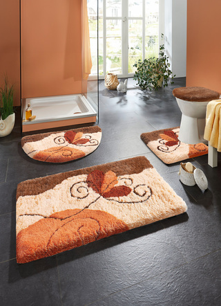 Badgarnituren - Badgarnitur in Table Tuft Qualität – Farbe BEIGE Badgarnituren - Badgarnitur in Table Tuft Qualität, in Größe 100 (Vorleger halbrund, 50/ 80 cm) bis 112 (WC-Deckelbezug, 47/ 50 cm), in Farbe BLAU