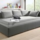 Schlafsofas - Studioliege mit beidseitig montierbarer Kopf- und Seitenblende – Farbe DUNKELGRAU-HELLGRAU Schlafsofas - Studioliege mit beidseitig montierbarer Kopf- und Seitenblende, in Farbe DUNKELGRAU-HELLGRAU, in Ausführung ohne Kissen