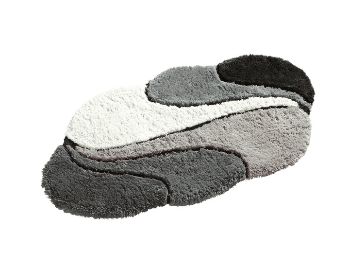 Badgarnituren - Badgarnitur mit rutschhemmender Rückseite, in Größe 100 (Vorleger halbrund, 50/80 cm) bis 112 (WC-Deckelbezug mit Kordel), in Farbe BLAU Ansicht 5