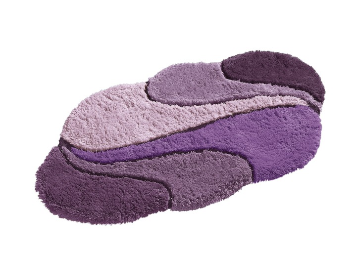 Badgarnituren - Badgarnitur mit rutschhemmender Rückseite, in Größe 100 (Vorleger halbrund, 50/80 cm) bis 112 (WC-Deckelbezug mit Kordel), in Farbe BLAU Ansicht 3