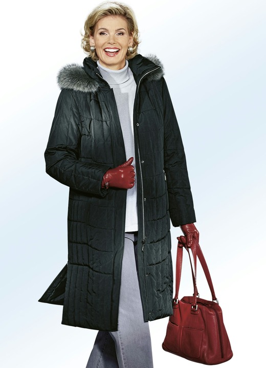 Damen - Mantel mit Reißverschluss unter der Druckerleiste, in Größe 040 bis 060, in Farbe DUNKELGRÜN Ansicht 2