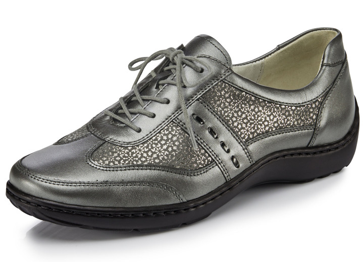 Slipper & Schnürschuhe - Waldläufer, bequeme Damen-Schnürschuhe, Weite H, mit herausnehmbarem Fußbett, in Größe 4 bis 8 1/2, in Farbe SCHWARZ Ansicht 2