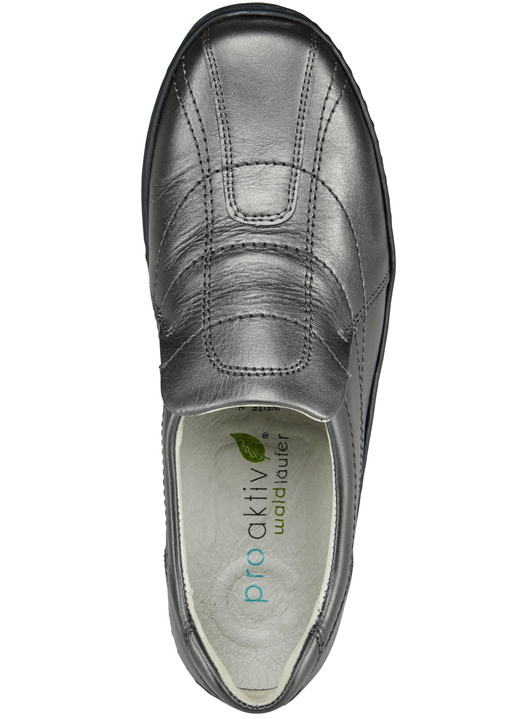 Slipper & Schnürschuhe - Waldläufer, bequeme Damen-Slipper, Weite H, mit herausnehmbarem Fußbett, in Größe 4 bis 8 1/2, in Farbe STAHLBLAU Ansicht 5