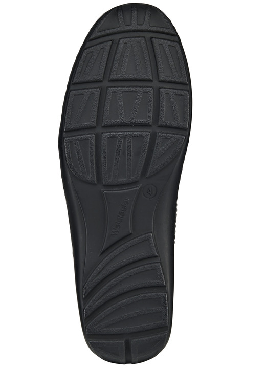 Slipper & Schnürschuhe - Waldläufer, bequeme Damen-Slipper, Weite H, mit herausnehmbarem Fußbett, in Größe 4 bis 8 1/2, in Farbe STAHLBLAU Ansicht 6