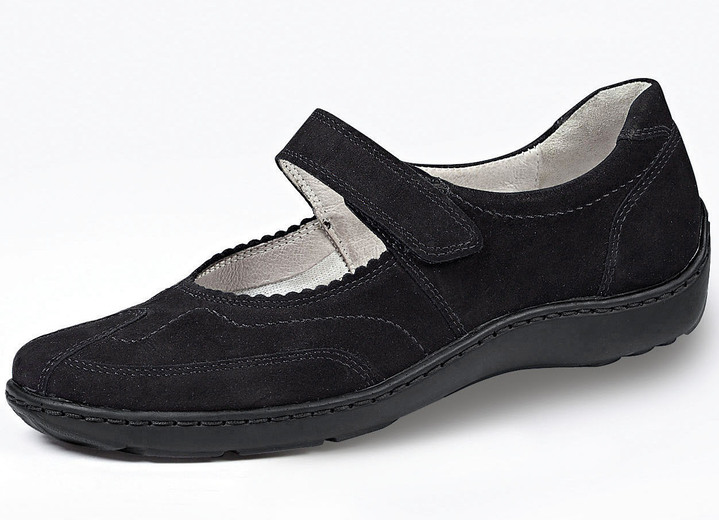 Slipper & Schnürschuhe - Waldläufer, bequeme Damen-Slipper, Weite H, mit herausnehmbarem Fußbett Ansicht 2 Slipper & Schnürschuhe - Waldläufer, bequeme Damen-Slipper, Weite H, mit herausnehmbarem Fußbett, in Größe 4 bis 8 1/2, in Farbe KIESEL Ansicht 2
