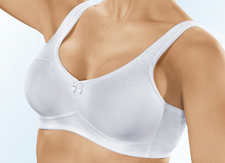 T-Shirt BH - Naturana Zweierpack BH mit doppelt vorgeformten Cups, in Größe 075 bis 105, in Cup C, in Farbe 2X WEISS Ansicht 2