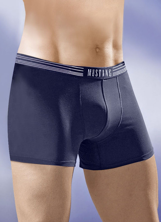 Pants & Boxershorts - Mustang Dreierpack Pants, uni, in Größe L (6) bis XXL (8), in Farbe 2X NAVY, 1X GRAFIT Ansicht 3