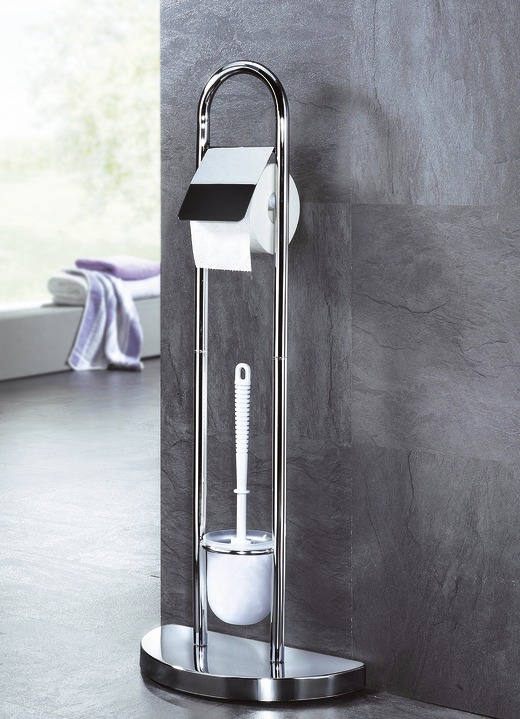 Badezimmeraccessoires - Stand-WC-Garnitur, in Farbe CHROM