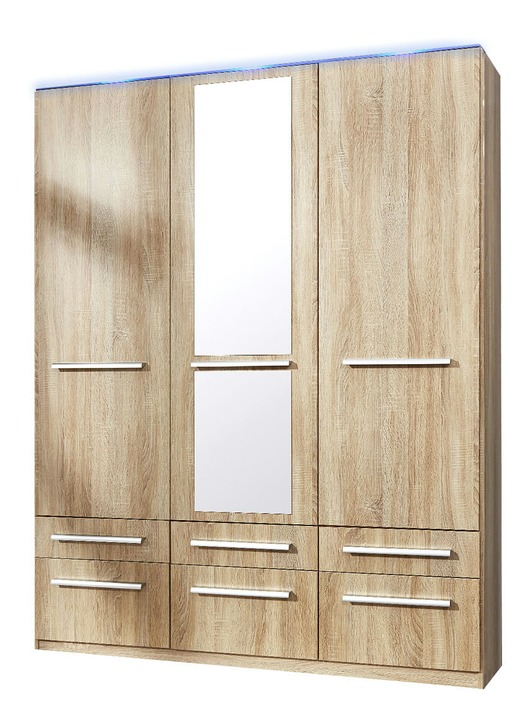 Schlafzimmerschränke - Drehtürenschränke mit kunststoffbeschichteter Oberfläche Ansicht 15 Schlafzimmerschränke - Drehtürenschränke mit kunststoffbeschichteter Oberfläche, in Farbe ARTISAN EICHE, in Ausführung Drehtürenschrank, 1-türig Ansicht 15