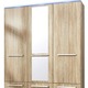 Schlafzimmerschränke - Drehtürenschränke mit kunststoffbeschichteter Oberfläche – Farbe EICHE SONOMA – Ansicht 21 Schlafzimmerschränke - Drehtürenschränke mit kunststoffbeschichteter Oberfläche, in Farbe ARTISAN EICHE, in Ausführung Drehtürenschrank, 1-türig – Farbe EICHE SONOMA – Ansicht 21