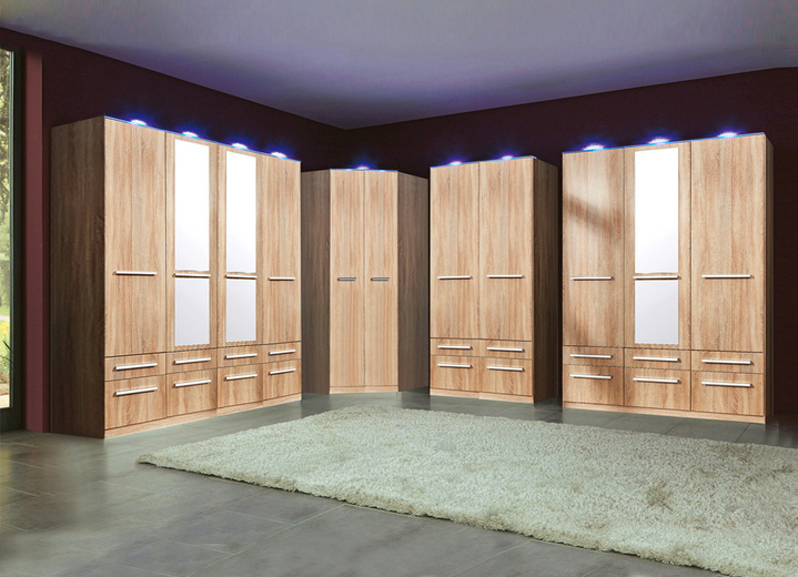 Schlafzimmerschränke - Drehtürenschränke mit kunststoffbeschichteter Oberfläche Ansicht 3 Schlafzimmerschränke - Drehtürenschränke mit kunststoffbeschichteter Oberfläche, in Farbe ARTISAN EICHE, in Ausführung Drehtürenschrank, 1-türig Ansicht 3